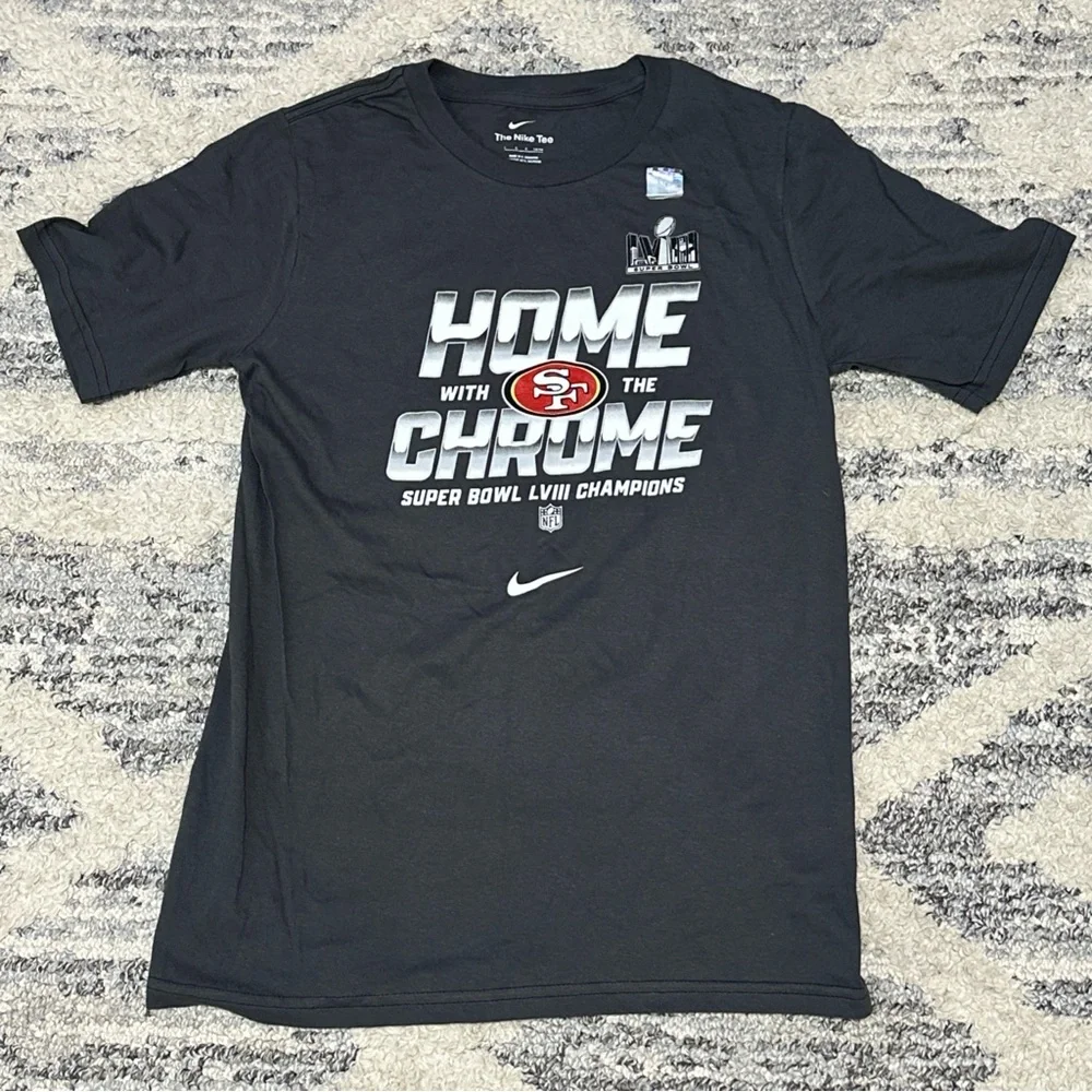 Nike San‎ Francisco 49ers Superbowl LXIII Home With The Chrome Tee Boy’s L 14/16